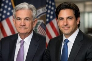 Jerome Powell and Kevin Warsh Federal Reserve Chair transition FOMC January 2026