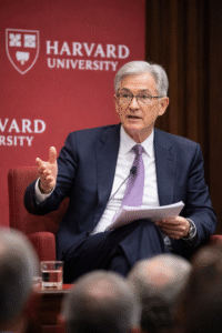 Fed Chair Jerome Powell speaks at Harvard on March 30 2026 addressing Iran oil shock inflation outlook and rate policy in remarks that shaped Treasury yields for the week ending April 5